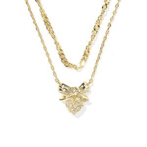 Open Box - Kendra Scott -  Bow Multi-Strand Necklace - Gold Gold